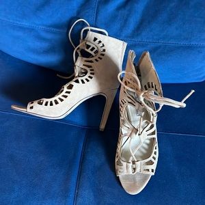 BCBGeneration Lace Up Heels Tan